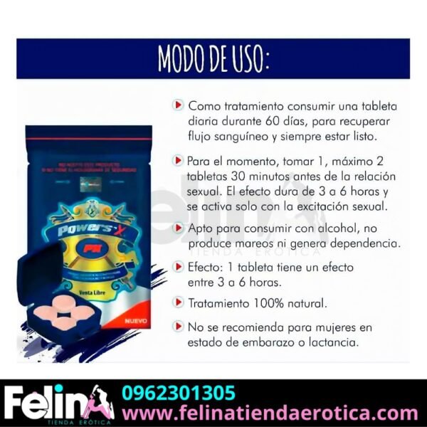 Power Sex Pastilla Retardante Potenciador - Felina Sex Shop Tienda Erotica Ecuador