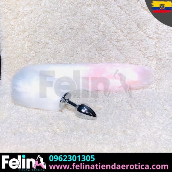 Plug Anal Con Cola Pinky Blanco - Felina Sex Shop Tienda Erotica Ecuador (2)