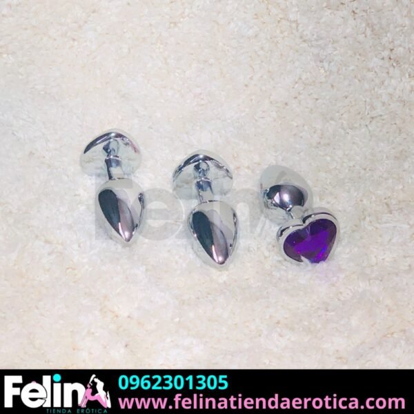 Plug Anal Metalico Zafiro Morado - Felina Sex Shop Tienda Erotica Ecuador